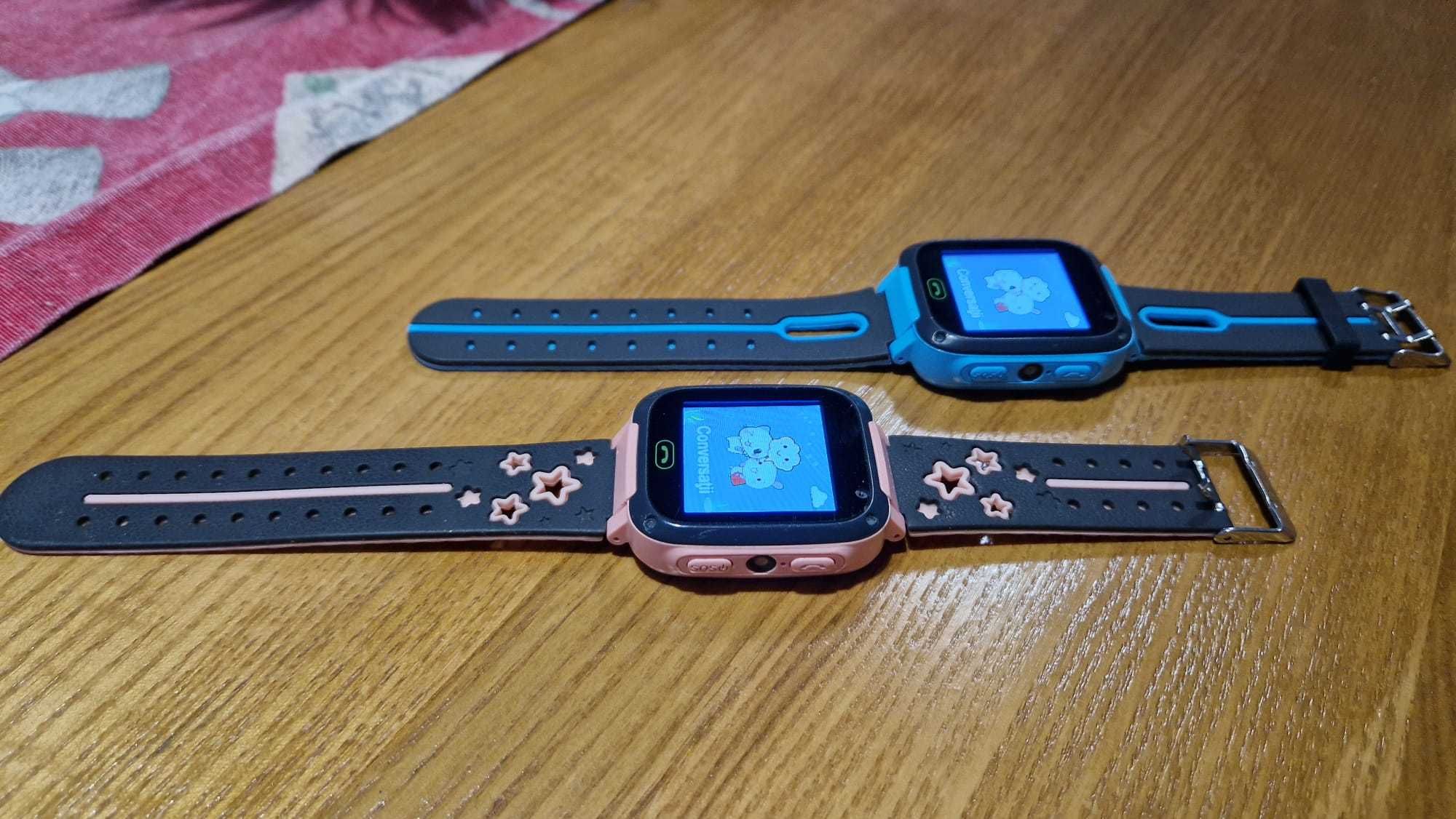 Kid Smartwatch Noriel, Roz + Albastru, cartela SIM si localizare GPRS