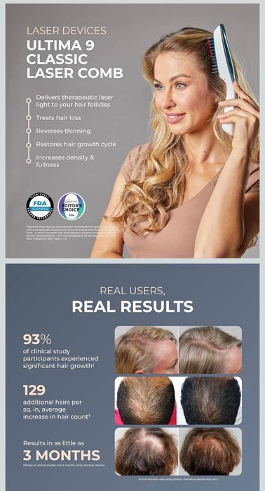 Hair max американская лазерная расческа от выпадения волос