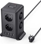 Prelungitor turn Sameriver, 8 prize, 4x USB, 2m, protecție 1200J