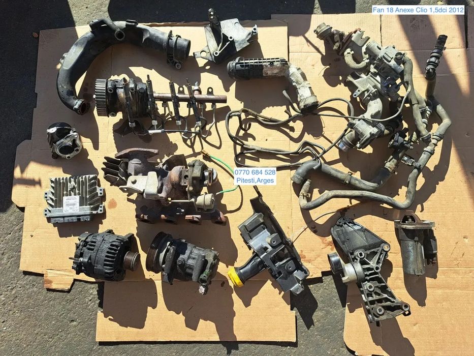 Anexe motor renault clio 1,5dci 2012 ECU calculator modul motor pompa vacuum alternator compresor turbo rampa injectoare pompa inalta presiune electromotor egr racitor gaze