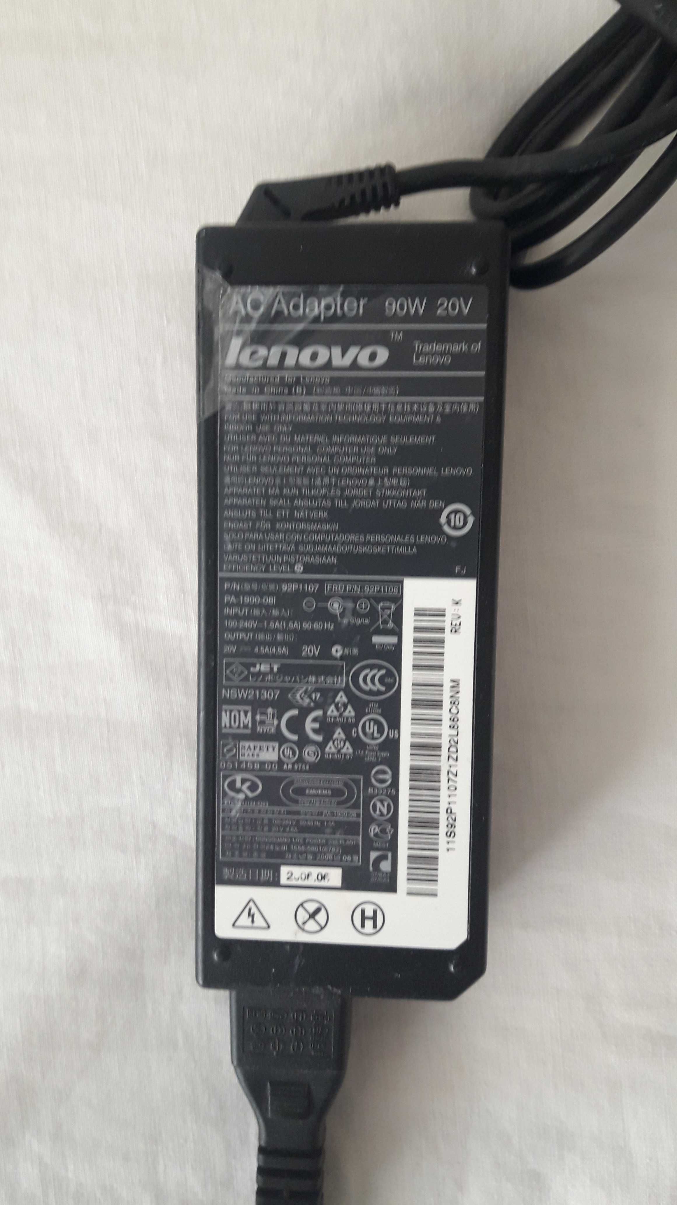 Incarcator Lenovo 90W 20V 4,5A mufa rotunda pin central, conform foto