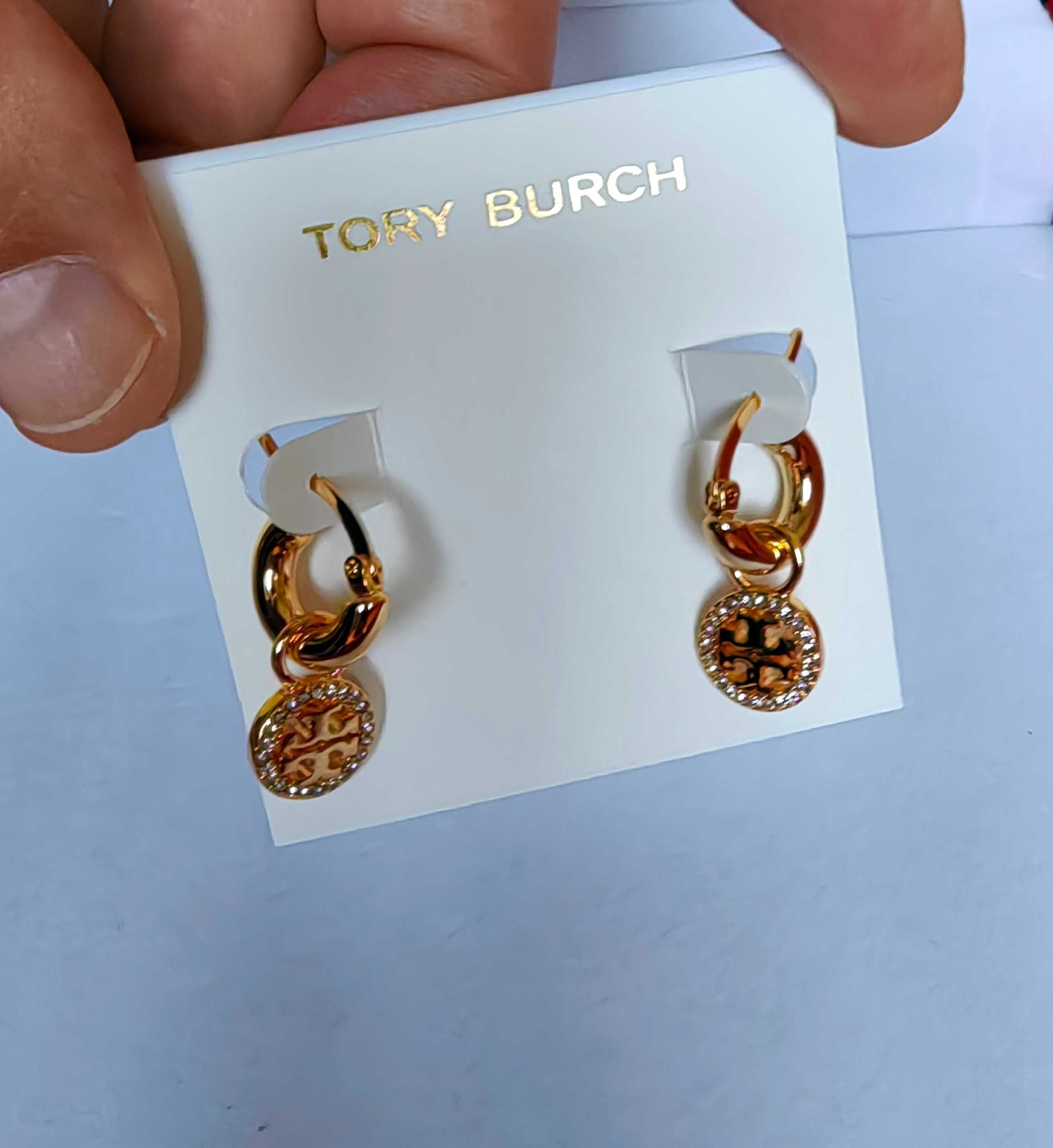 Обеци Tory Burch - Double-T drop earrings