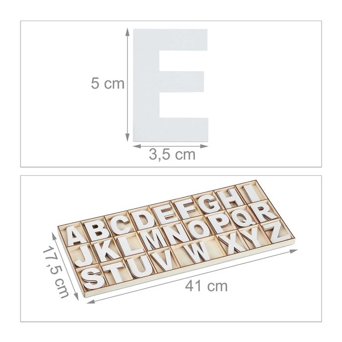Set litere din lemn 104 piese A-Z, 5 cm inaltime artizanat & decorativ