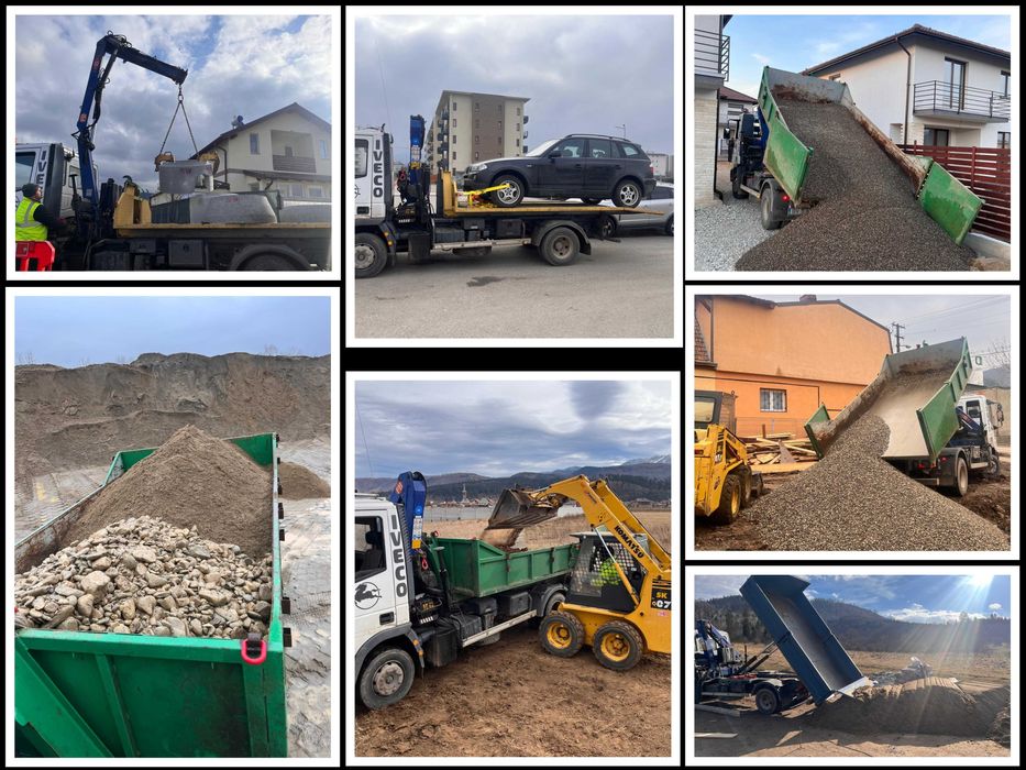 Servicii Transport  cu macara, Platforma, Tractari utilaje, auto