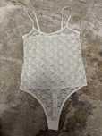 Body Censored alb din dantela elastica
