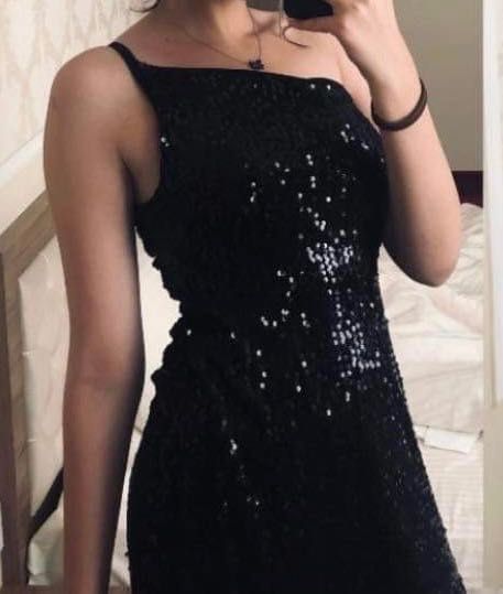 Дълга официална черна рокля