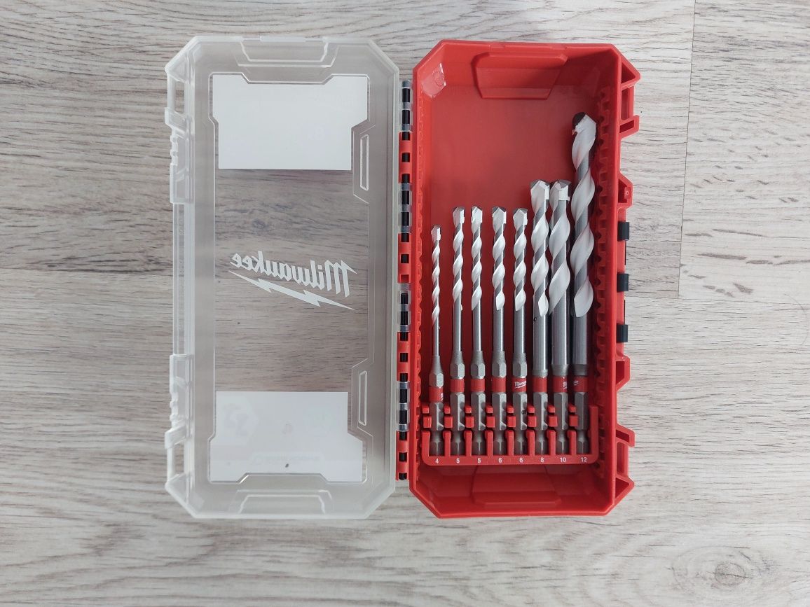 Set burghie milwaukee multimaterial 8 bucati prindere hex
