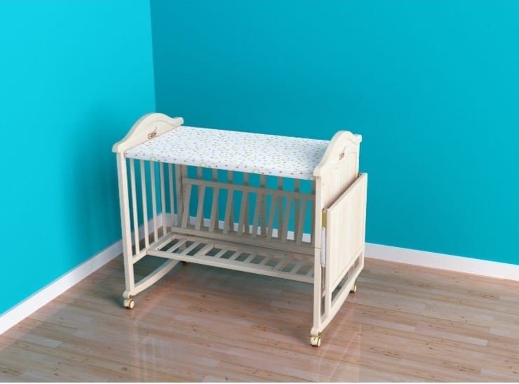 Pătuț bebe lemn natural