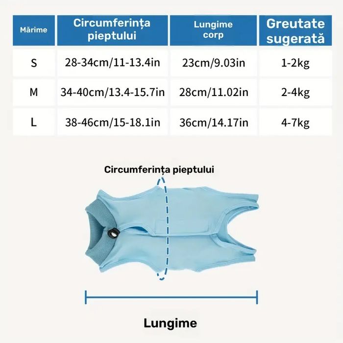 Salopeta/costum postoperatorie pisica sterilizare
