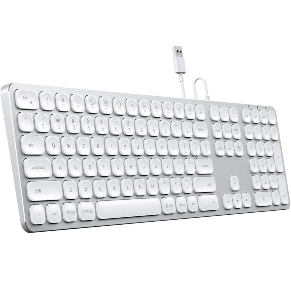 Tastatura cu fir Satechi pentru Mac, Aluminiu, US, Argintiu
