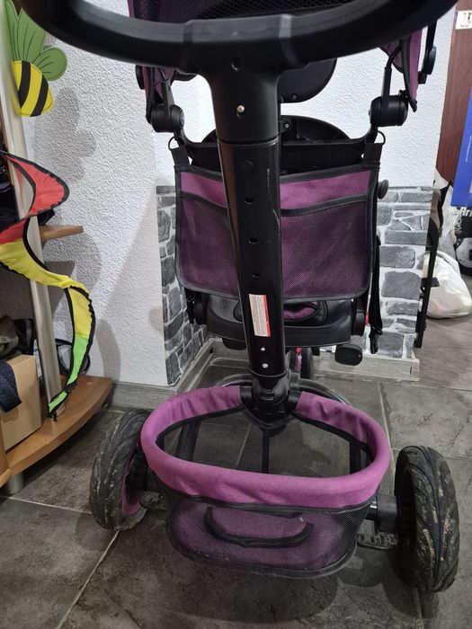 Детска триколка Byox - Explore, със сгъваемо кормило, лилава