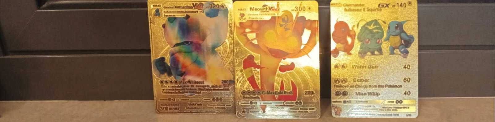 НОВИ КАРТИ!!!Оригинални златни Покемон карти Pokemon