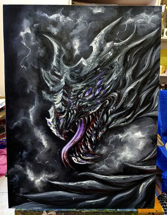 Картина Дракон, холст, масло