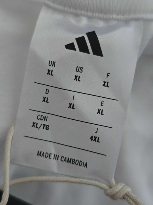 Tricou alb Adidas Original, mărimea L și XL, nou cu etichetă