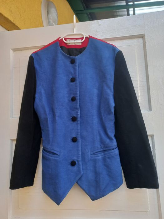 Sacou vintage rosu albastru