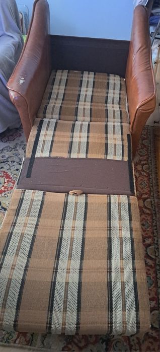 Fotoliu pat stofa si piele ecologica