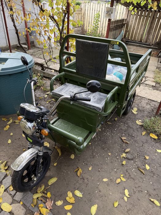 Triciclu 100% electric , cu remorca