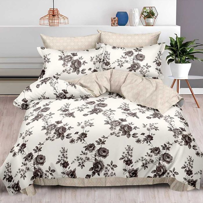 Двулицево спално бельо с ластик, 6 части