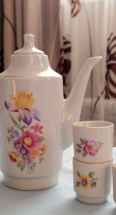 Набор для спиртного Штоф и рюмки Мейсенский букет Болгария