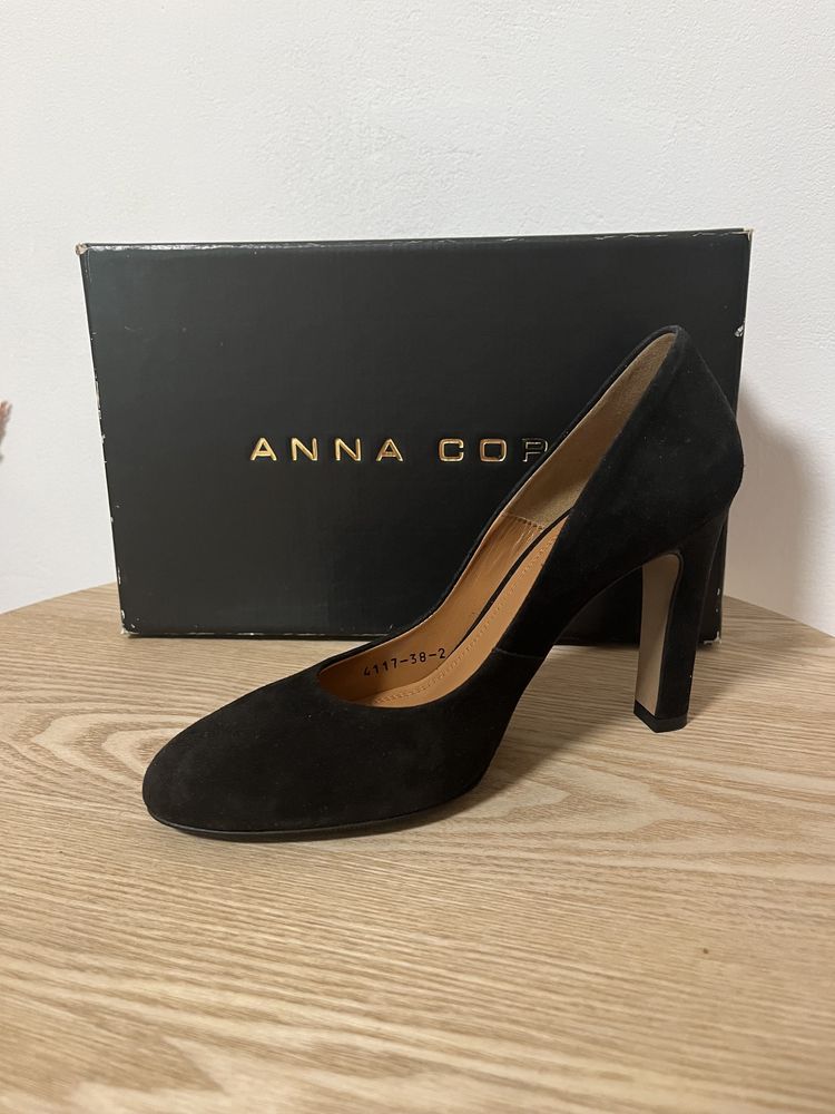 Pantofi din piele întoarsă Anna Cori