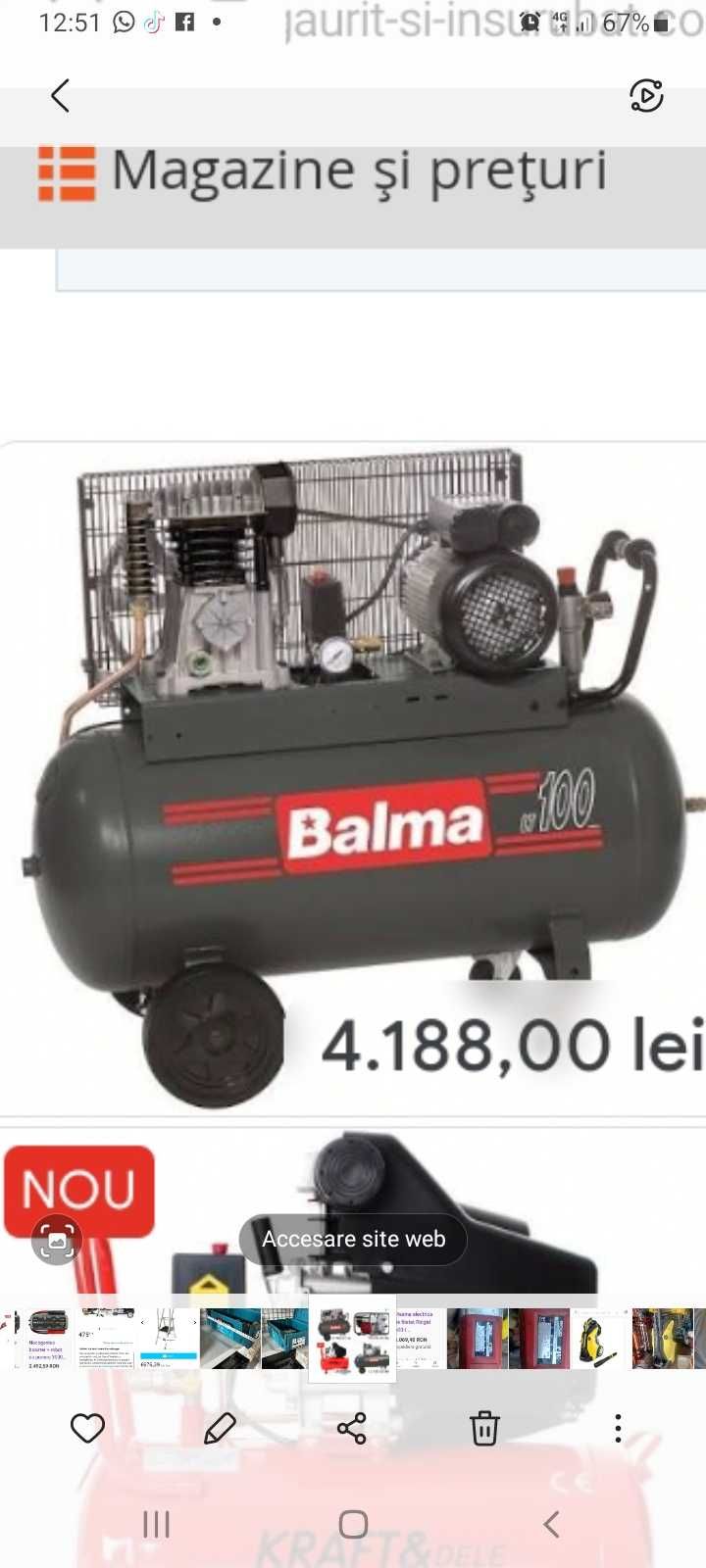 Compresor 100 L BALMA ca nou