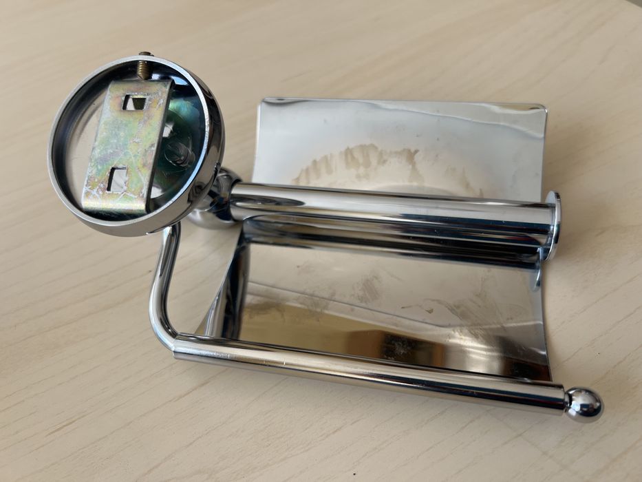 Стойка-държач за тоалетна хартия, хром, нова