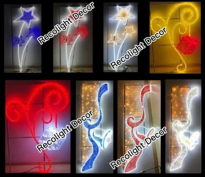 Decoratiuni luminoase stalpi, iluminat festiv profesional Craciun