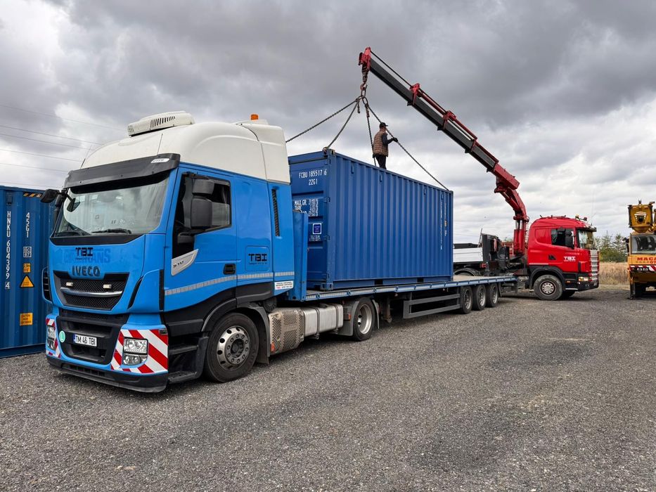 Transport Utilaje, trailer, transport, Macara