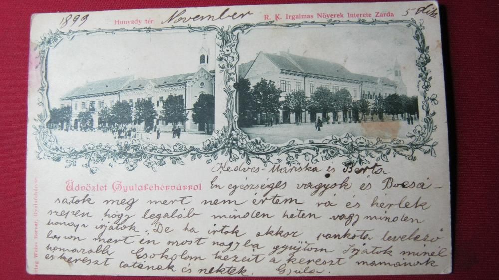 Iustrata veche,Carte Postala,Alba Iulia,Noiembrie 1899.