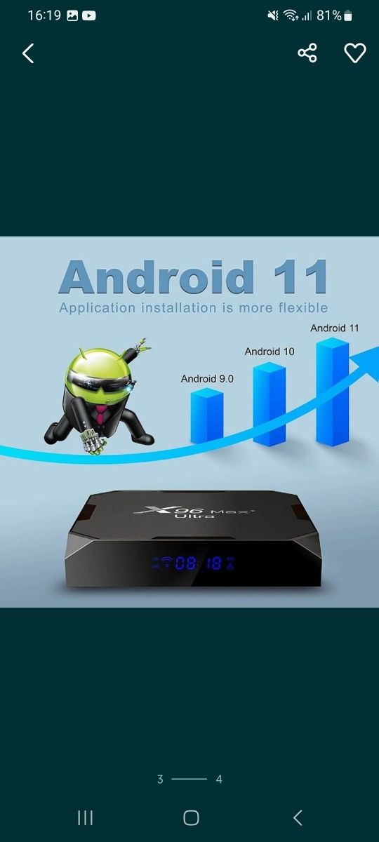Смарт Тв приставка с голосовым пультом X96max Plus Ultra