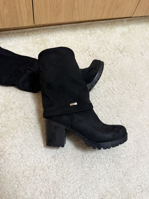 Дамски ботуши/ боти на дебел ток
