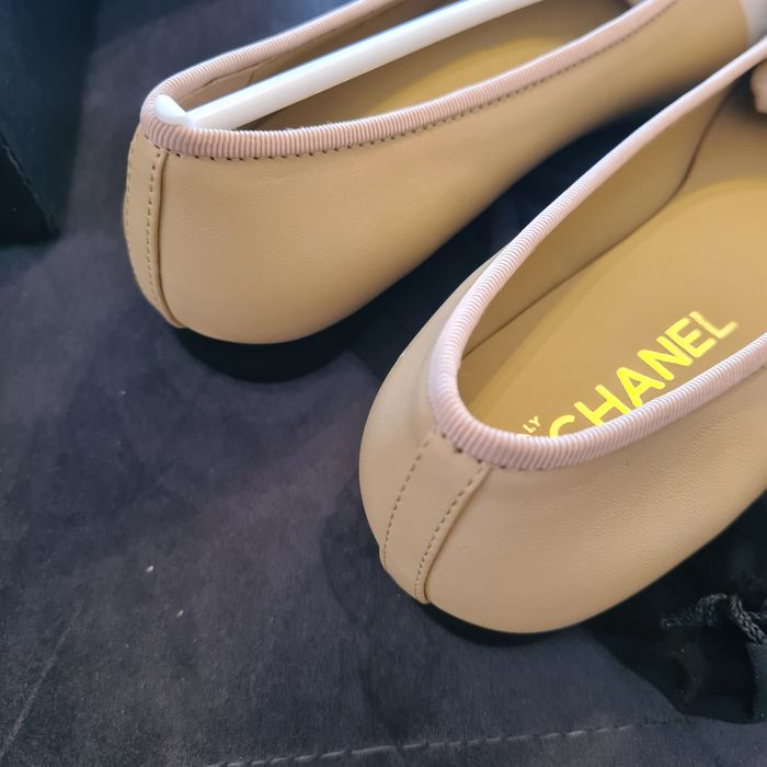 Mocasini Chanel beige black flat - piele naturala premium/size 36-41