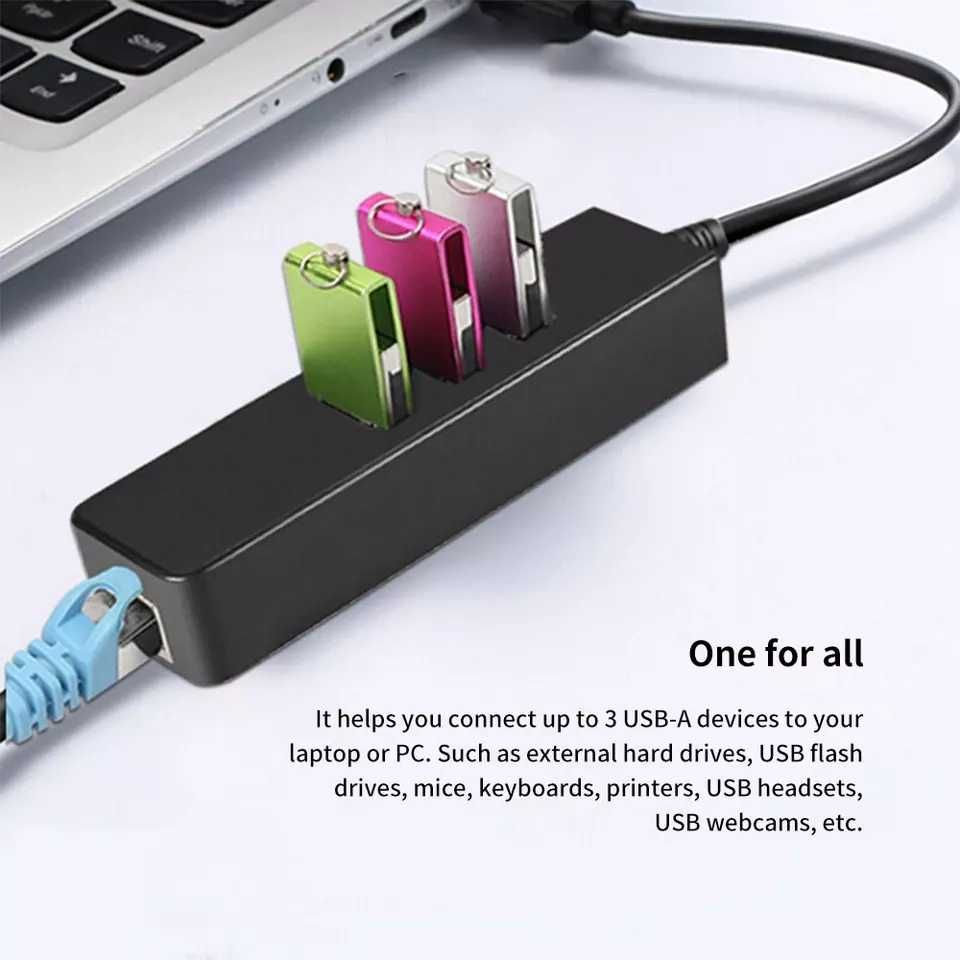 Переходник LAN на USB + HUB 3.0. Алматы.