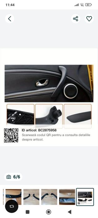 Mâner interior portiera pentru Renault Megane3, Laguna, Fluence