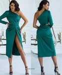 Rochie verde midi eleganta