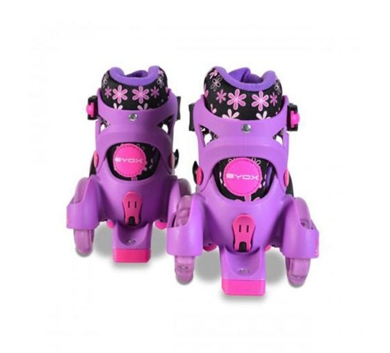 Детски кънки Byox, лилав, XS, номер 26-29, светещи колелца