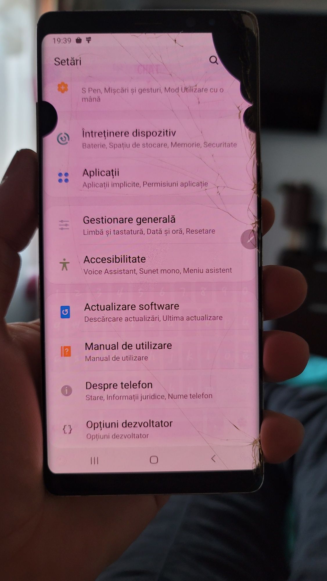 Samsung Galaxy Note 8, ecran fisurat