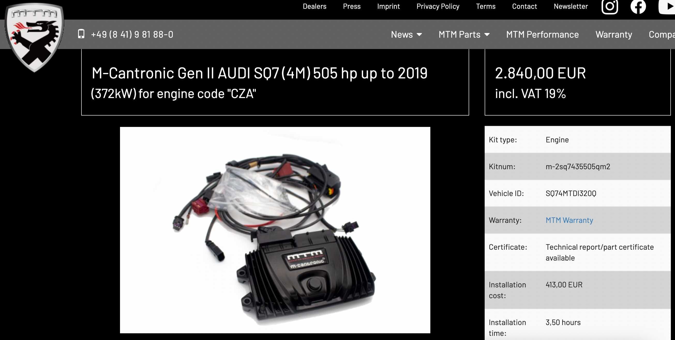 Audi SQ7 (4M) MTM chip tuning/remap/power box/power kit/M-catronic/