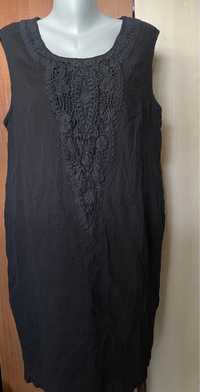 Черна миди рокля от кенар(памук) XL, 2XL