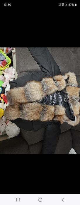 Geaca cu blanita  naturala de vulpe