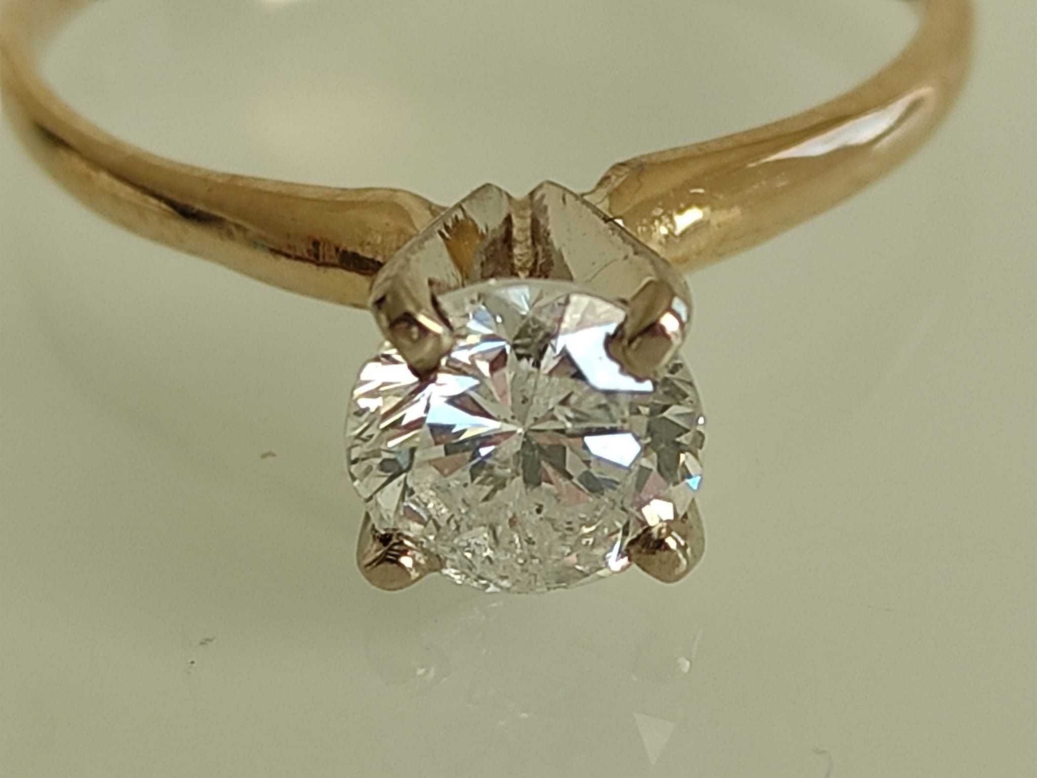 Inel logodna aur 14k cu diamant 0.8ct