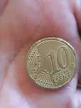 Vind monedă 10 cenți 2008 Irlanda cu defecte de batere .