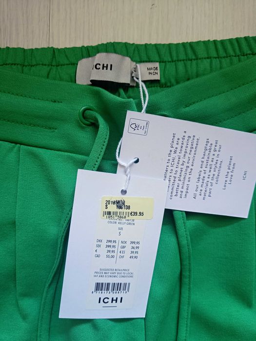 Ichi Kate Jogger Style Trousers, Kelly Green/Панталон ICHI цвят зелен