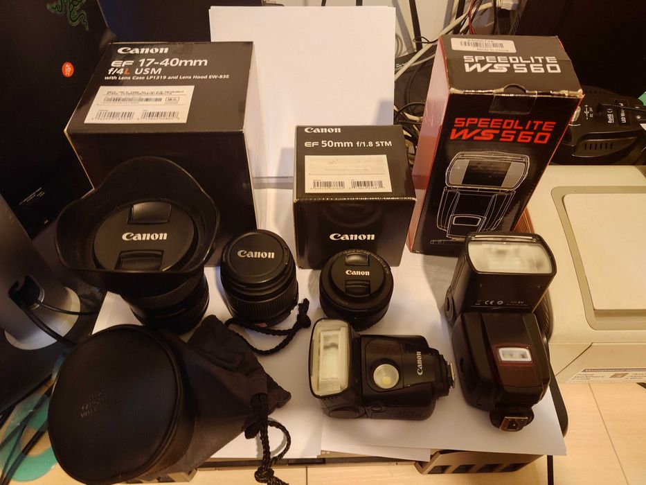 Фото оборудования, объективы, вспышки