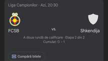 Vand bilet FCSB Shkendija