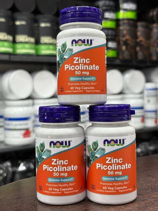 NOW Zinc Picolinate 50mg 60 Veg Capsules – Original, Yangi (USA)