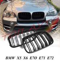 Двойни Бъбреци БМВ BMW E70 E71 Е72 Х5 Х6 Решетки Черен Гланц Лак 07-14