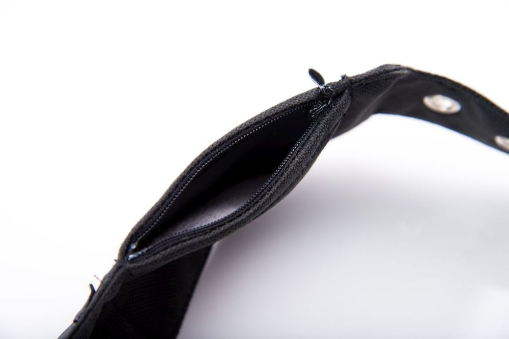 Ловна каишка за куче с джоб за GPS тракер Филипо - Черна