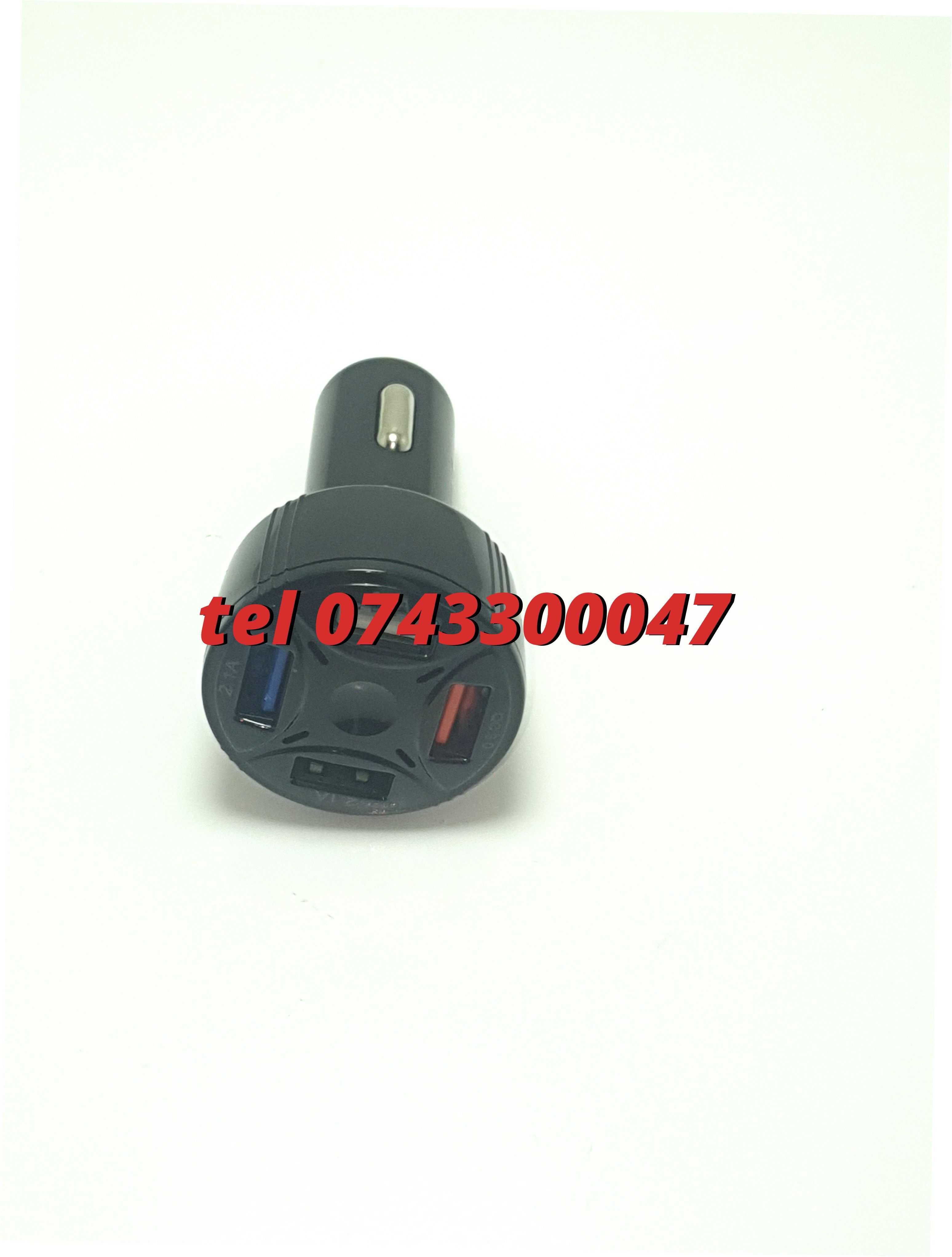 Incarcator Masina Auto 4 Porturi Bricheta Usb Qc Incarcare Rapida