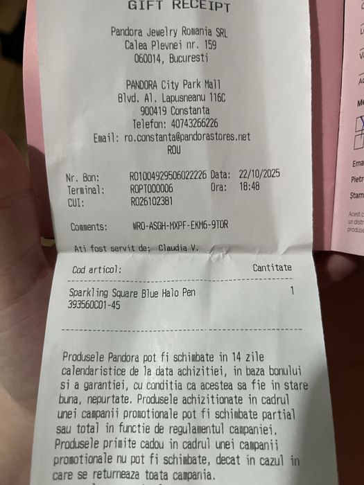 Colier Pandora original – Sparkling Square Blue Halo